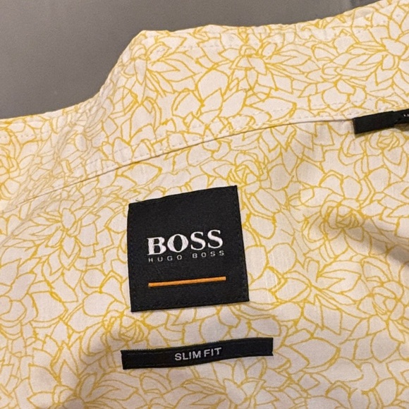 Hugo Boss Yellow Patterned Casual Shirt - Picture 4 of 5